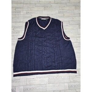 VTG Ringo Sport Navy Blue V-Neck Sweater Vest, Size XL 1990s Y2K